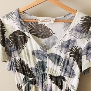 Leaf Print Maxi Dress